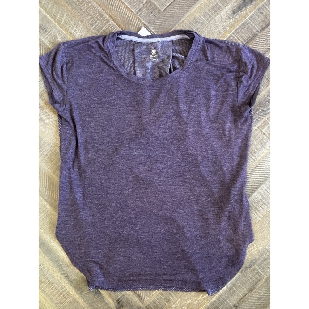 Champion C9 Womens Purple Heathered Short Sleeve Open Tulip Back Active Top S